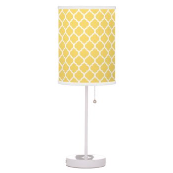 Modern Yellow Quatrefoil Table Lamp by snowfinch at Zazzle