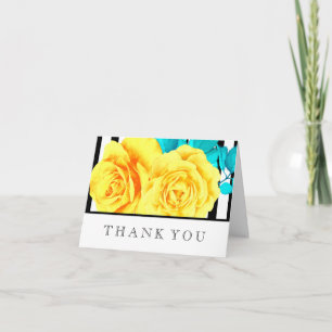 Modern Yellow Rose Thank You Cards