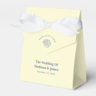 Modern Yellow Seashell Coastal Wedding Favor Boxes