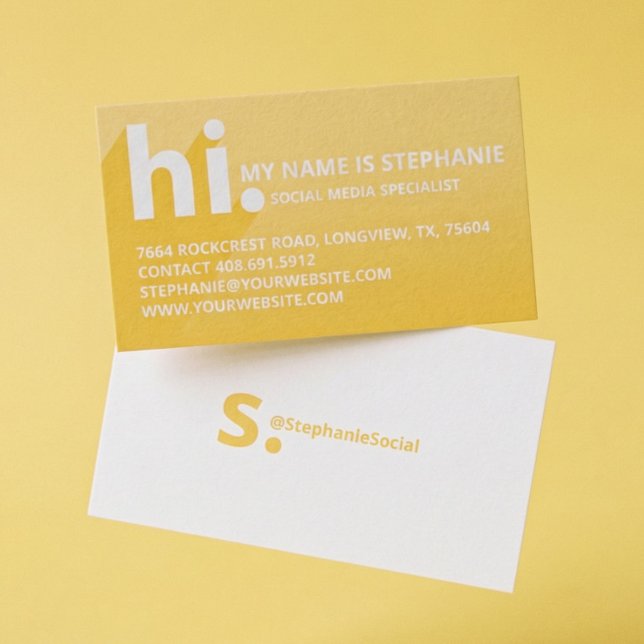 Modern Yellow Social Media Influencer Branding Business Card (Modern Yellow Social Media Influencer Branding Business Card)