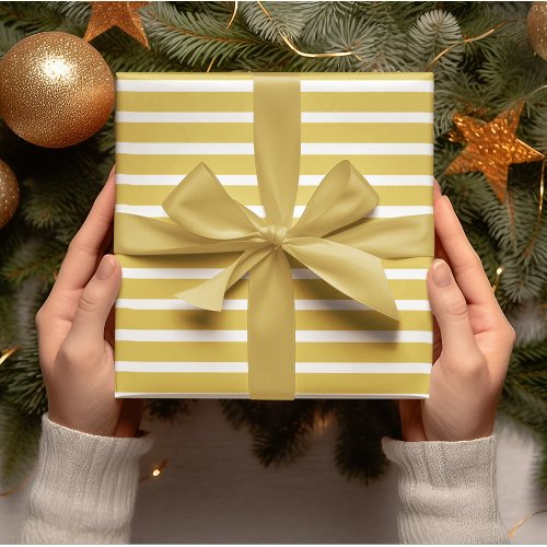 Modern Yellow Stripes Christmas Wrapping Paper