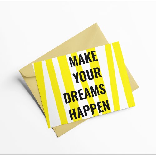 Modern Yellow Stripes  Make Your Dream Happen