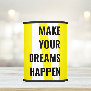 Modern Yellow Stripes & Make Your Dream Happen Lamp Shade
