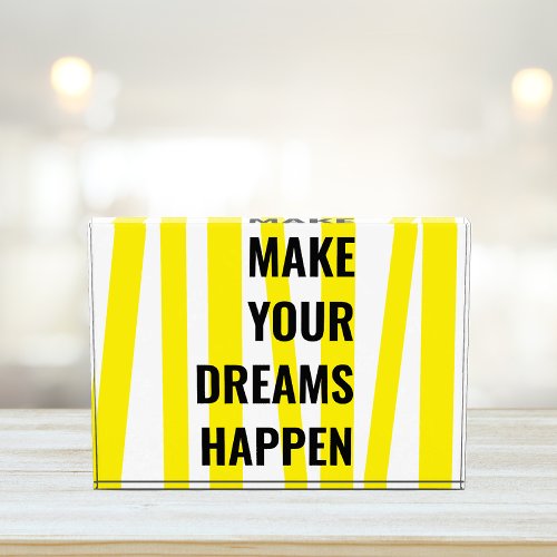 Modern Yellow Stripes  Make Your Dream Happen Photo Block