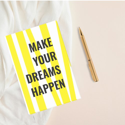 Modern Yellow Stripes  Make Your Dream Happen Post_it Notes