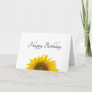 Modern Yellow Sunflower Floral Birthday Card
