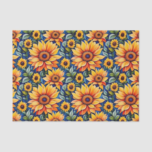 Modern Yellow Sunflower Tissue Paper (Front)