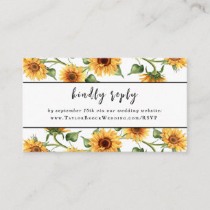 Modern Yellow Sunflower Wedding Enclosure Card