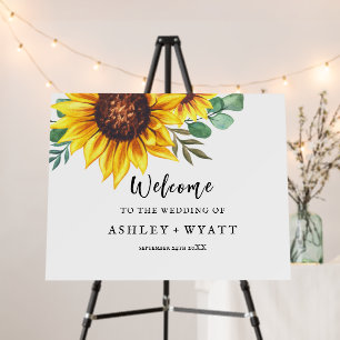 Modern Yellow Sunflower Wedding Foam Board
