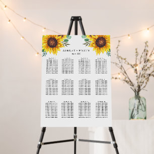 Modern Yellow Sunflower Wedding Foam Board