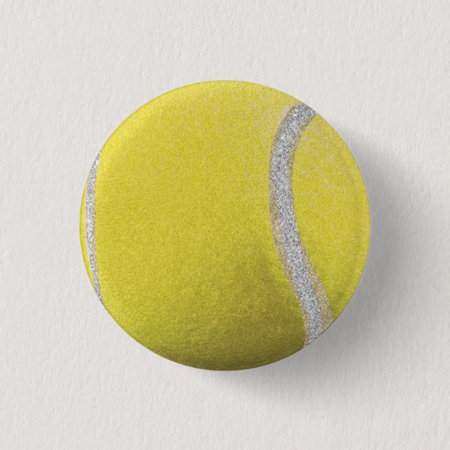 Modern Yellow Tennis Ball   Button (Front)