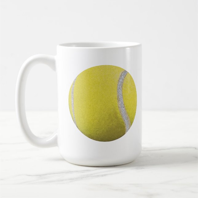 Modern Yellow Tennis Ball    Coffee Mug (Left)