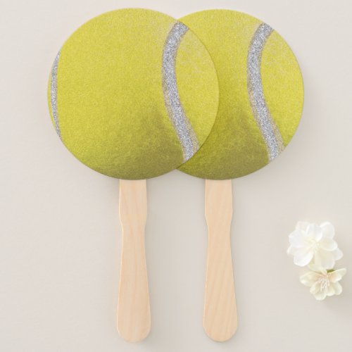 Modern Yellow Tennis Ball   Hand Fan