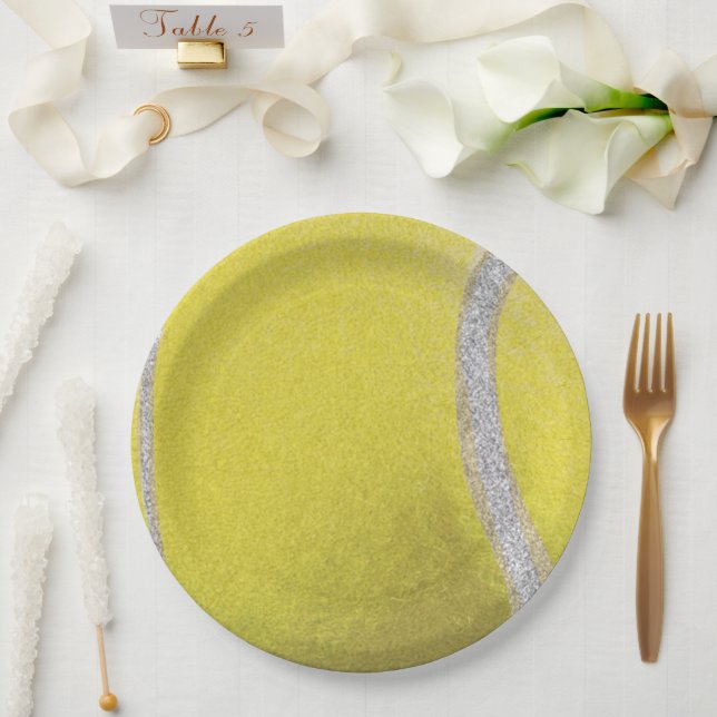 Modern Yellow Tennis Ball   Paper Plates (Wedding)