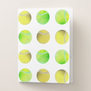 Modern Yellow Tennis Ball Pattern Player White  Pocket Folder