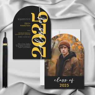 Modern Yellow Typography Arch Grad Announcement
