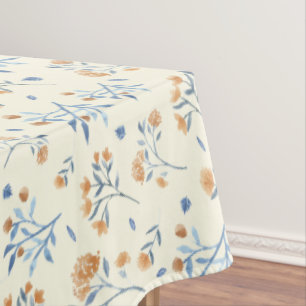 Modern Yellow Vintage Wildflower Pattern Tablecloth