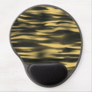 Modern Yellow Waves Abstract Gel Mouse Pad