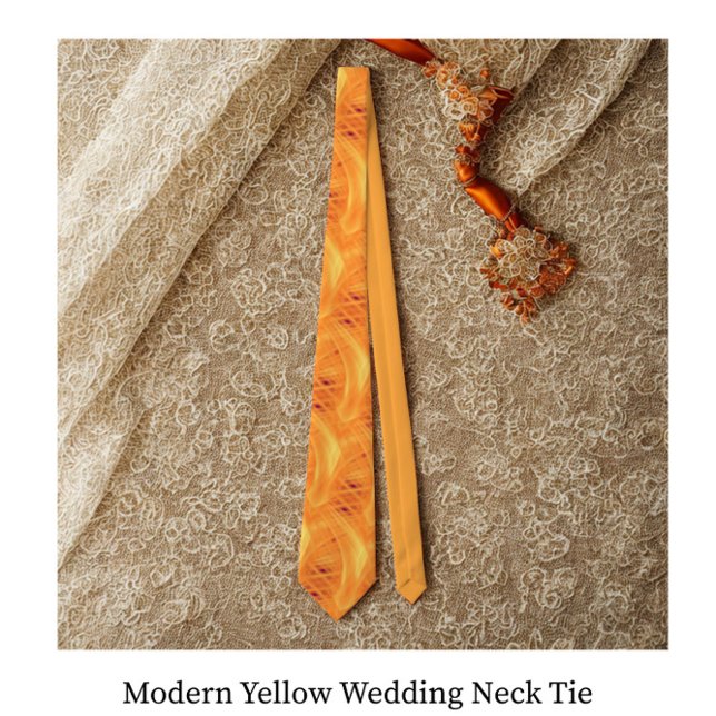 Modern Yellow Wedding Neck Tie (Creator Uploaded)