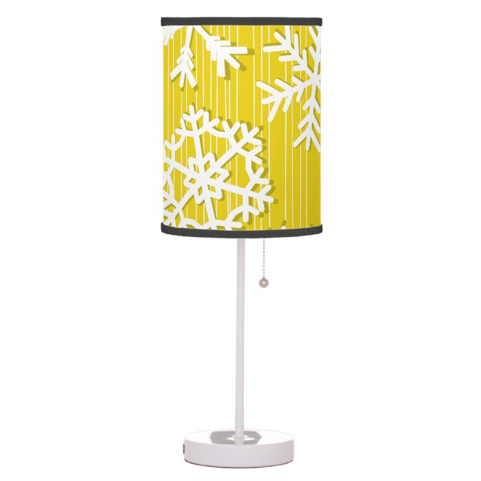 Modern yellow white Christmas white snowflakes Lamp