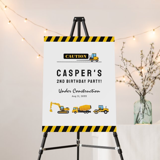 Modern Yellow White Construction Welcome Signs (In Situ (Stand))