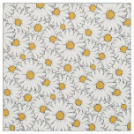 Modern Yellow White Daisy Floral Pattern Fabric