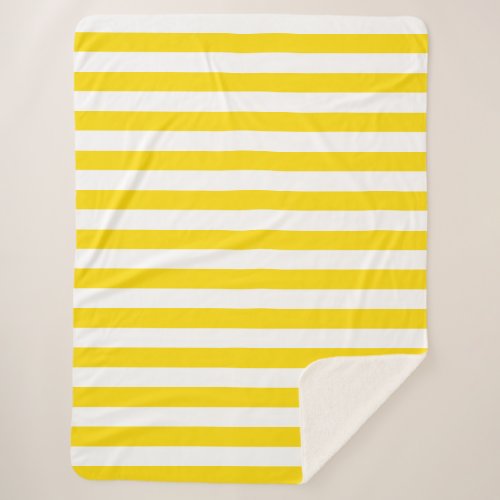 Modern Yellow White Striped Custom Template Large Sherpa Blanket