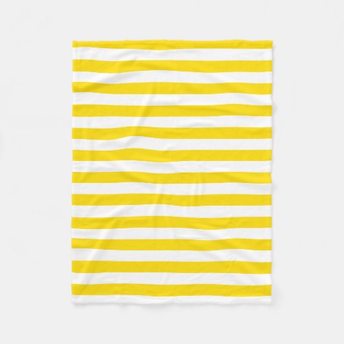 Modern Yellow White Striped Decorative Template Fleece Blanket