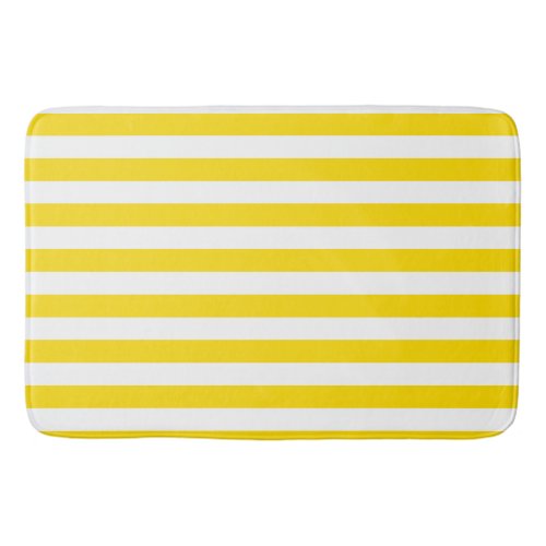 Modern Yellow White Striped Template Large Bath Mat
