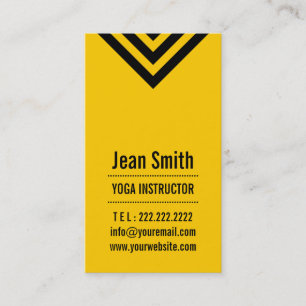 Modern Yellow Yoga instructor Business Card