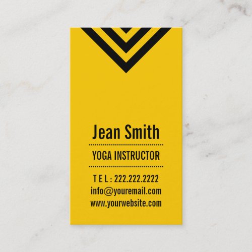 Modern Yellow Yoga instructor Business Card