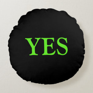 Modern Yes and No Fun Game Round Pillow
