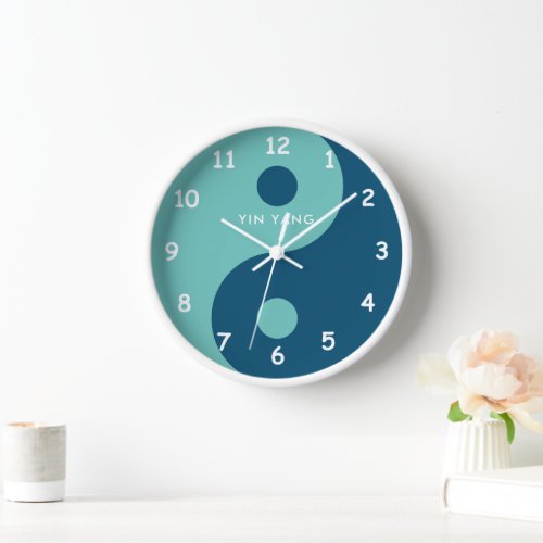 Modern Yin Yang symbol custom color wall clock