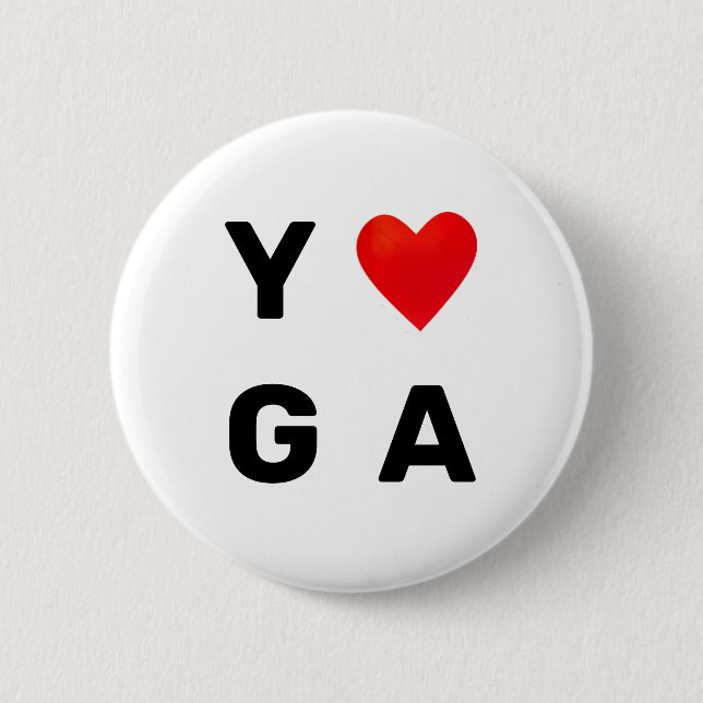 Modern Yoga Heart Button (Front)