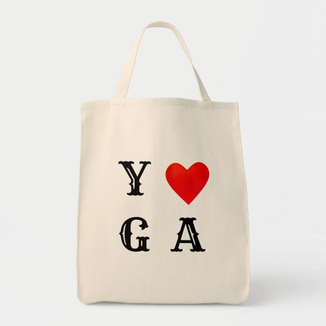 Modern Yoga Heart Tote Bag (Front)