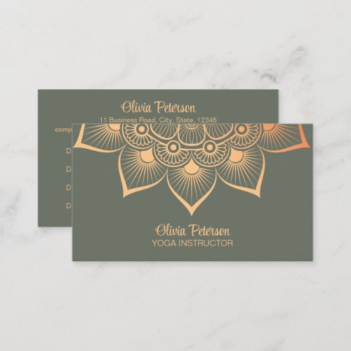 Modern Yoga Instructor Mandala Appointment Card