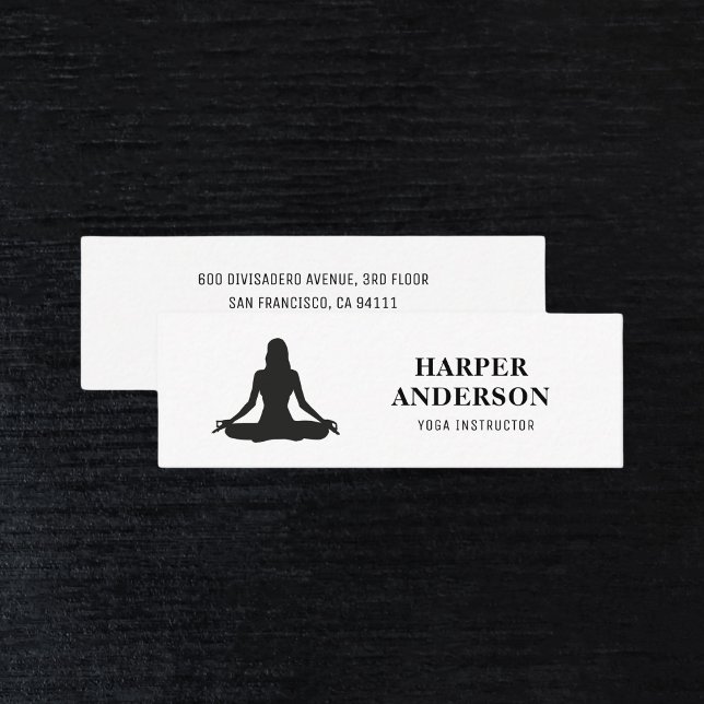 Modern Yoga Instructor Professional Logo Business  Mini Business Card (Creator Uploaded)