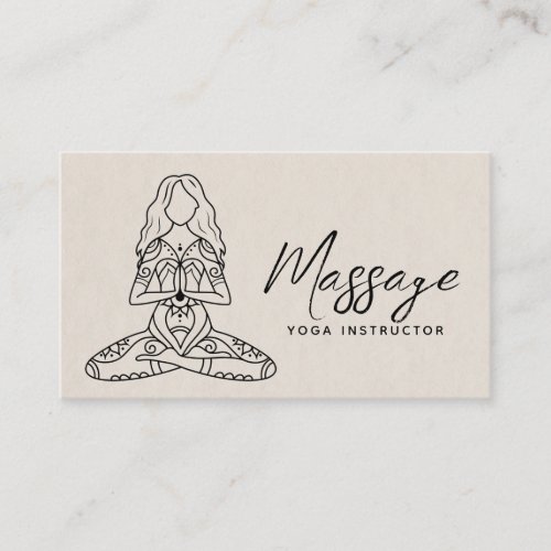 Modern Yoga Instructor Script Yoga Business Card