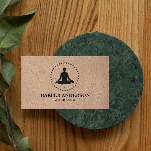 Modern Yoga Namaste Instructor Professional Logo Business Card