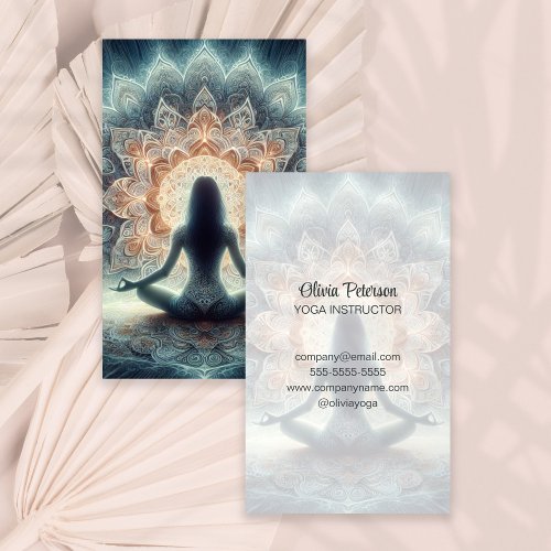 Modern Yoga Teacher Mandala Yogi Girl Business Card