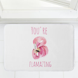 Modern You Are Flamazing Beauty Pink Flamingo Bath Mat