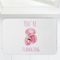 Modern You Are Flamazing Beauty Pink Flamingo Bath Mat at Zazzle