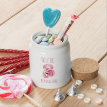 Modern You Are Flamazing Beauty Pink Flamingo Candy Jar