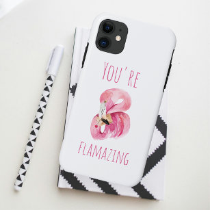 Modern You Are Flamazing Beauty Pink Flamingo iPhone 11 Case