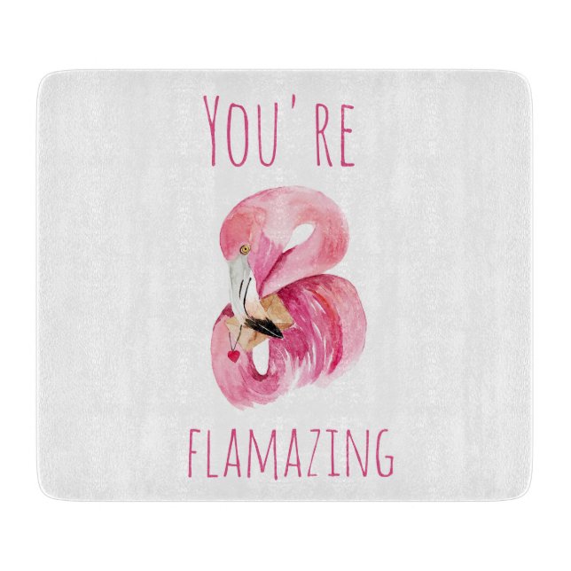 Discover Modern You Are Flamazing Beauty Pink Flamingo Cutting Board