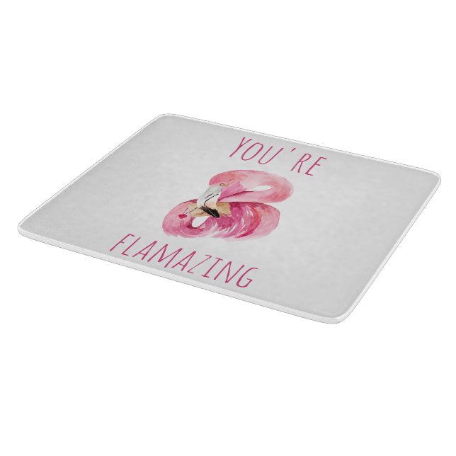 Discover Modern You Are Flamazing Beauty Pink Flamingo Cutting Board