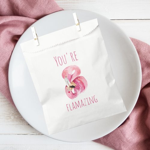 Modern You Are Flamazing Beauty Pink Flamingo Favor Bag