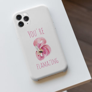 Modern You Are Flamazing Beauty Pink Flamingo iPhone 14 Case