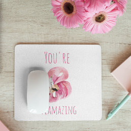 Modern You Are Flamazing Beauty Pink Flamingo Mouse Pad