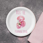 Modern You Are Flamazing Beauty Pink Flamingo Paper Plates<br><div class="desc">Modern You Are Flamazing Beauty Pink Flamingo</div>